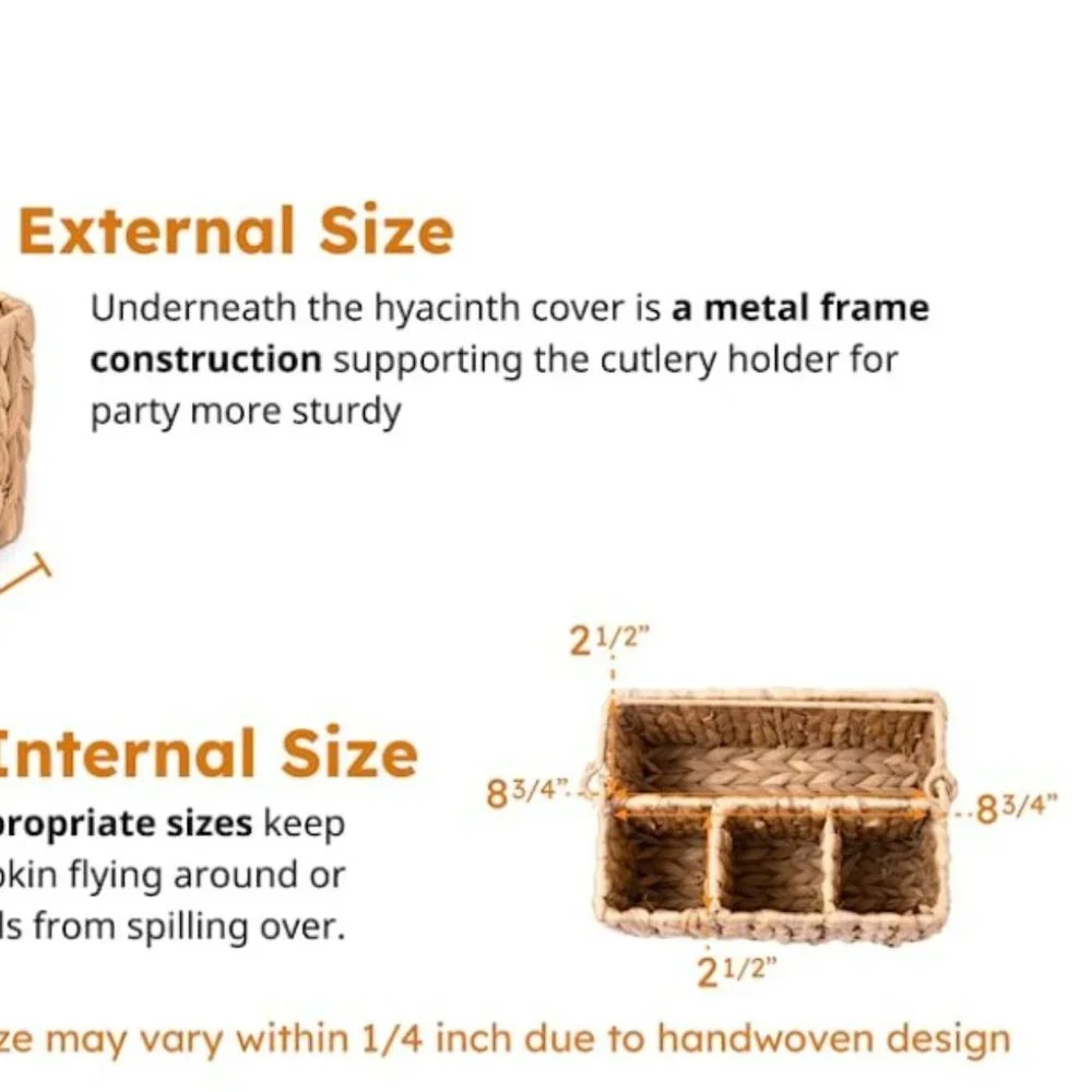 Natural Woven Wicker Kitchen Cooking Utensils / Office / Craft Supplies Holder